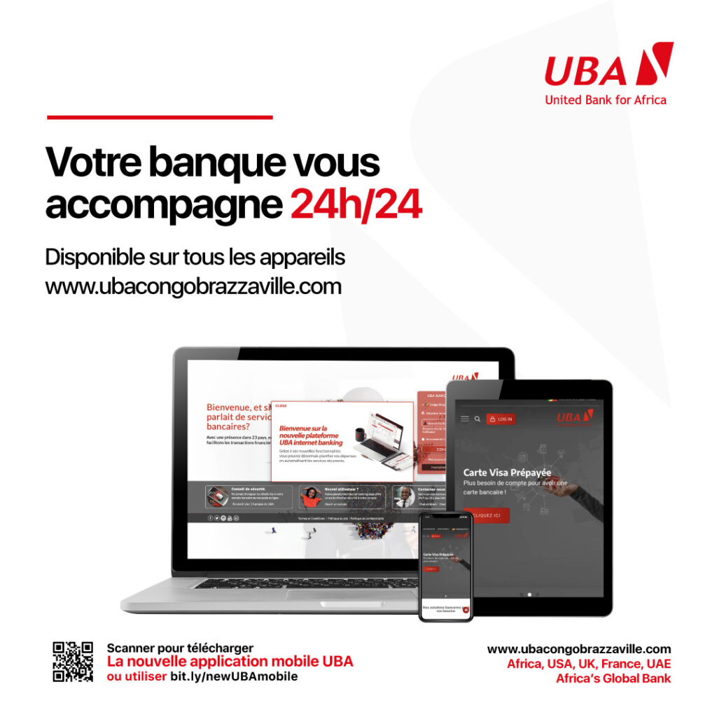 Plateformes bancaires de UBA en ligne disponibles H24/7J